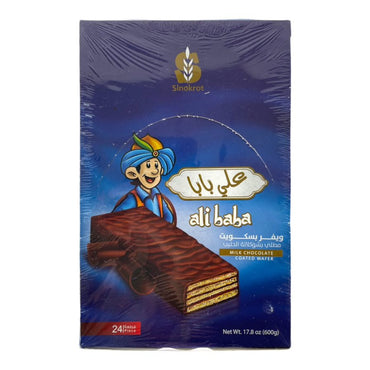 Ali Baba Milk Chocolate Coated Wafer 600 GM على بابا ويفر بسكويت مطلى بشكولاتة الحليب